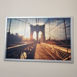 Brooklyn Bridge Sunset Framed Wall Art