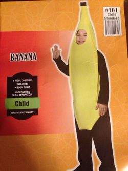 One size fits most. Child banana costume