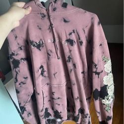 civil regime purple/blk hoodie with white roses (M)