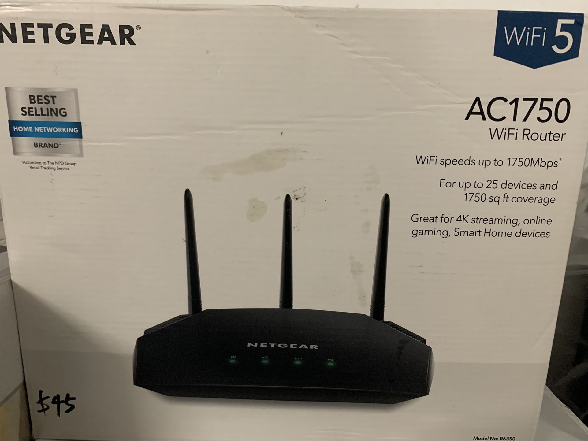 NETGEAR AC1750 Smart WiFi Router— WiFi 5 Dual Band Gigabit (R6350)