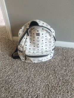 White MCM backpack