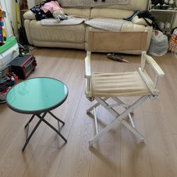 Foldable Side Table And Director Chair 