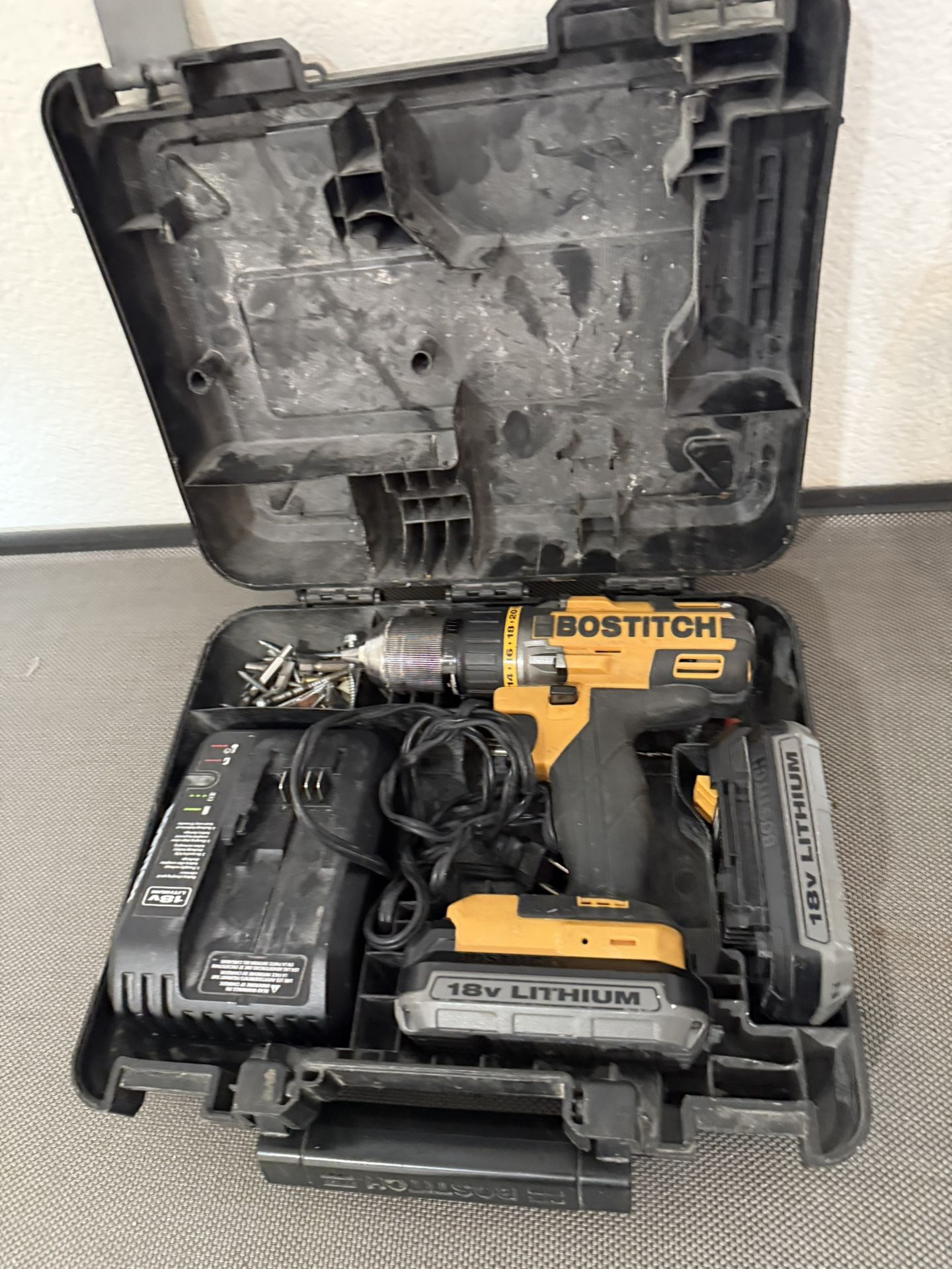 Bostitch 18v Drill With 2batt And Charger