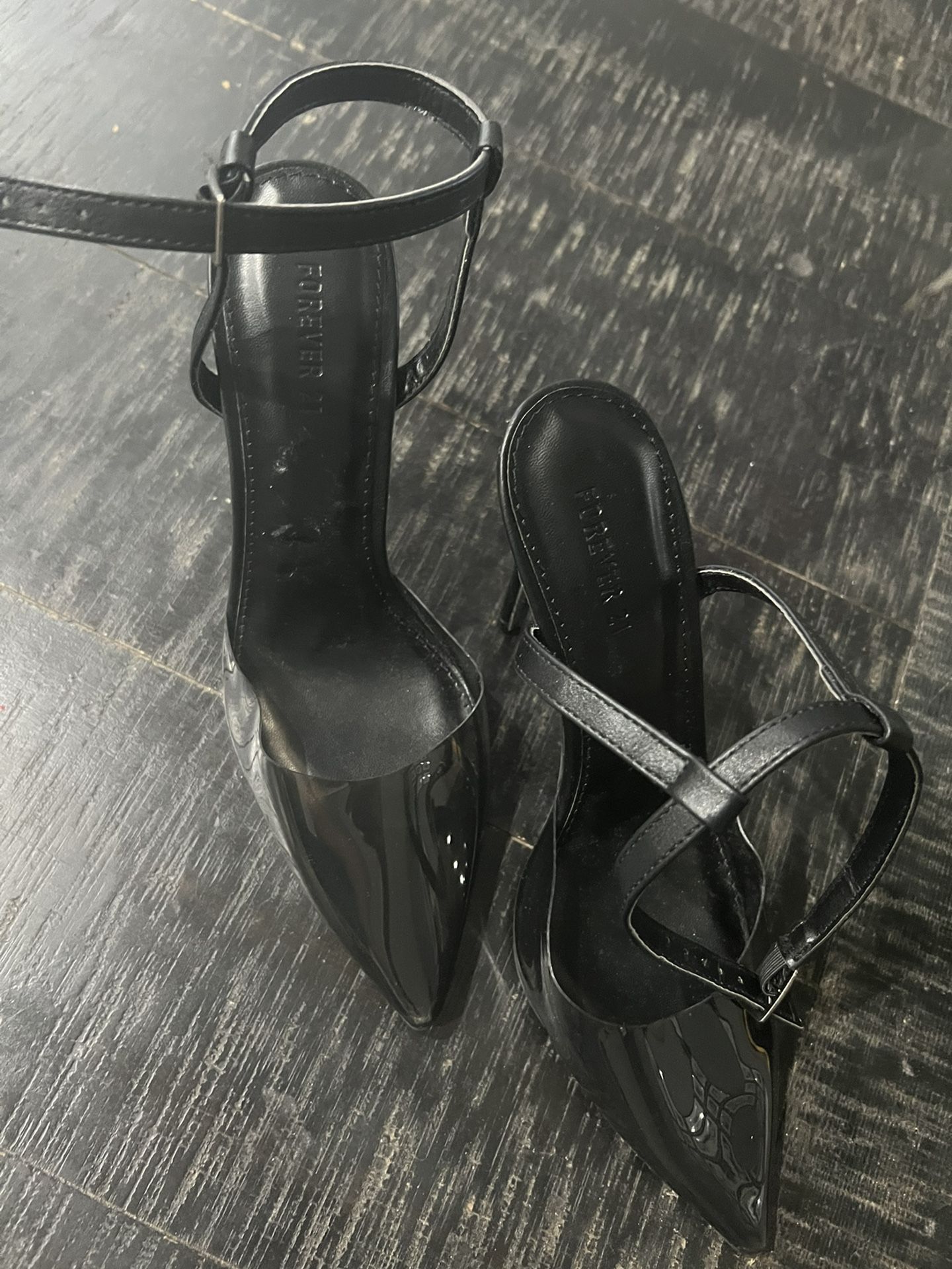 Forever 21 Black Clear Heels