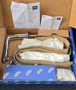 GROHE Lineare Starlight Chrome Widespread 2-Handle WaterSense Bathroom Sink Faucet with Drain