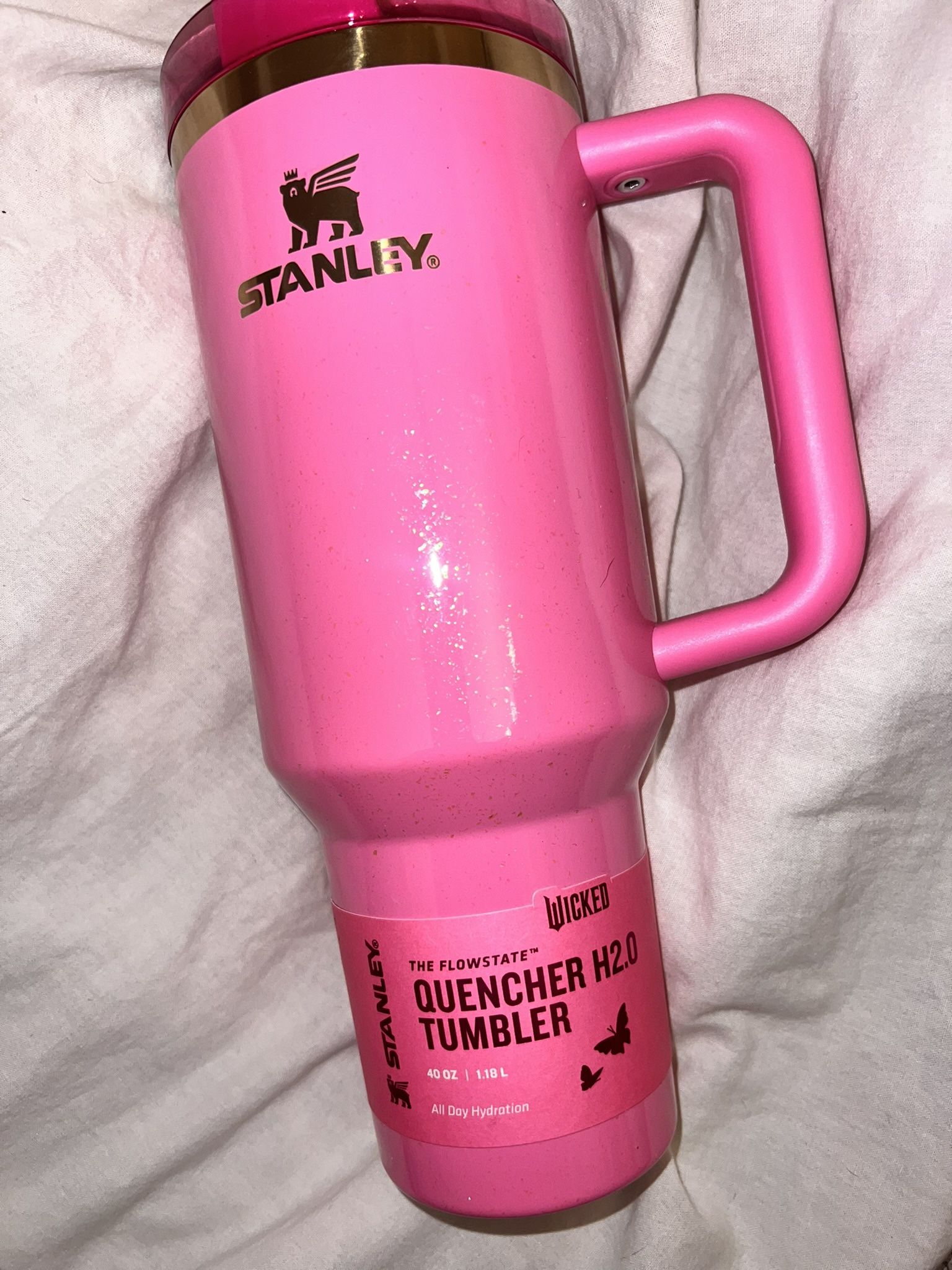 Stanley wicked Glinda (pink with gold and glitter)