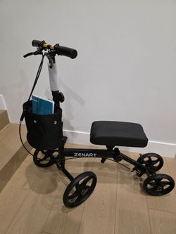 ZENART Economy Knee Scooter Foldable Walker for Foot Surgery Adult Crutch Alternative