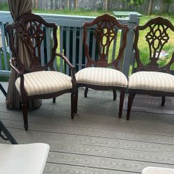 Six Solid Antique Dining Chairs