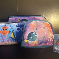 Disney Pixar Finding Dory Makeup Pouches - Set of 3 with Tags