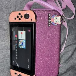 Nintendo switch  Pink  *USED*  with pink case