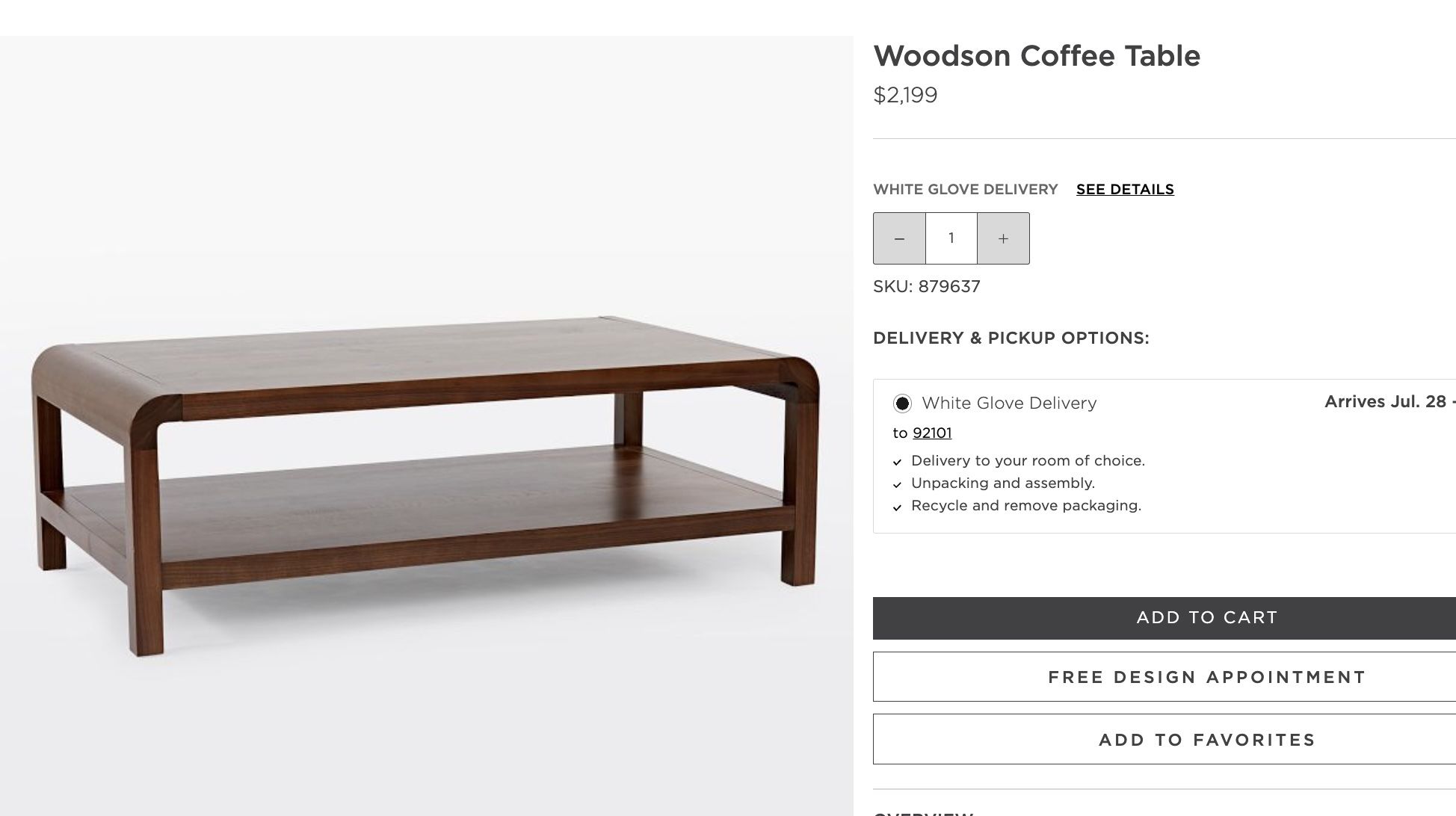 Rejuvenation Woodson Coffee Table