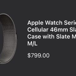 Apple Watch Series 10 46mm GPS + Cellular Slate Titanium with Metal OEM Band