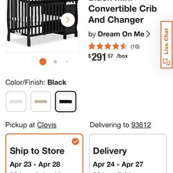 Black mini crib 4-in-1