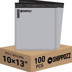 Shippozz 10x13 Poly Mailers 100 Pack, Durable Waterproof Polymailers for Shipping Clothes, Self Seal Mailing Bags for Small Business Packaging Supplie