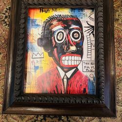 Jean-Michel Bastique Quality Art Print In Hardwood Frame 