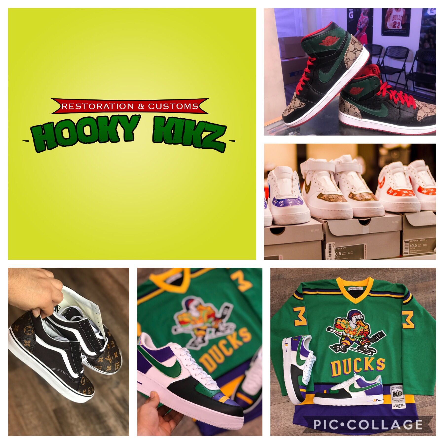 Hooky KiKz provides a wide range of services ranging from shoe and sneaker cleaning services as well as sneaker restorations and customs. Located 4
