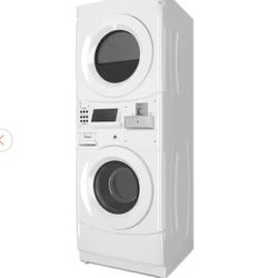 White Commercial Laundry Center with 3.1 cu. ft. Washer and 6.7 cu. ft. 120-Volt Vented Gas Dryer Coin Operated