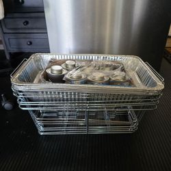 Buffet Kit Disposable Tin Cooking Trays and 6 hr Heat Chafing Fuel Cookware