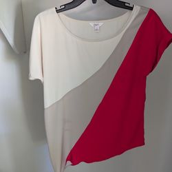 Women's Candie's Coral/Tan/Off White/Cream Top Size S