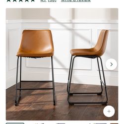 Walker Edison Faux Leather Bar Stools