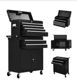Garvee 24" Tool Chest,Tool Storage Removable Tool Box Combo ,Rolling Tool Chest with 8 Drawers & Detachable Top Tool Box,Tool Cabinet with Lockable Wh