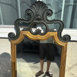 Large Vintage Ornate Wall Mirror Gold & Black – Decorative