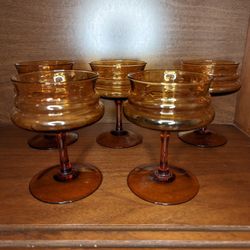 MCM Coupe Glasses Amber Vintage