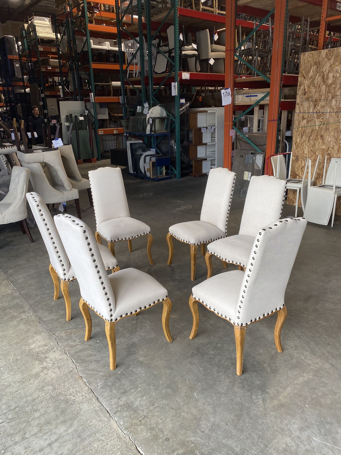 Set Of 6 Pottery Barn Upholstered Dining Chairs