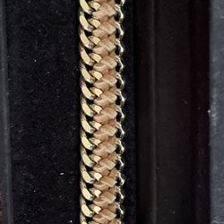 Gold Bracelet Suede Intertwined