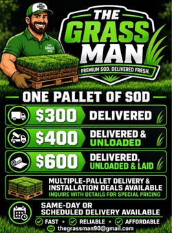 Deals** Sod Pallets Delivery / Laid Options