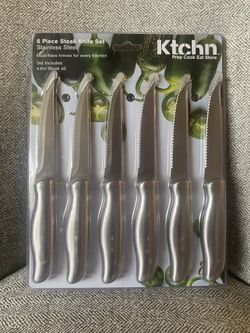 NEW Kitchen-Ktchn 6 piece Steak Knife Set