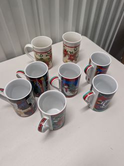 8-Piece Christmas Holiday Mug Collection – Royal Norfolk & Assorted Designs