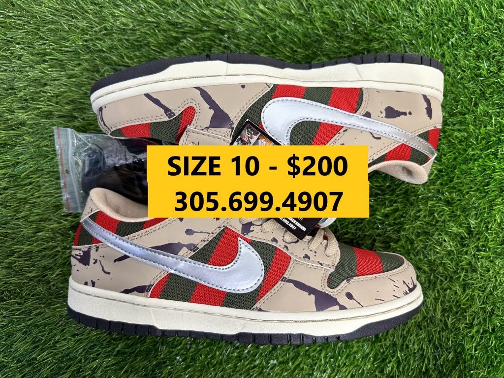 NIKE SB DUNK LOW FREDDY KRUEGER NEW SALE SNEAKERS SHOES BOX MEN