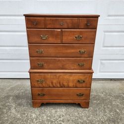 33" Ethan Allen Wood USA Brown Dresser Chest Modern Vintage Bedroom Furniture _ All Drawers Slide Smoothly