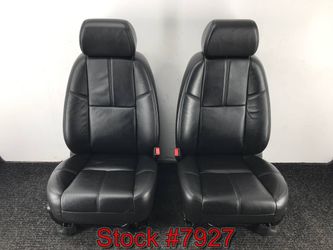 2008 Chevy Avalanche Black Leather Full Power Front Bucket Seats Seat Stock #7927