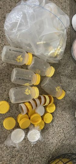 Medela bottles and pump parts