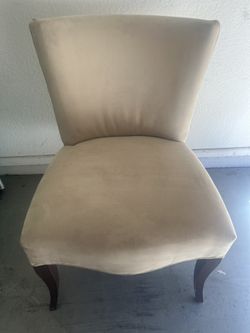 Beige Suede or Faux Suede Chair
