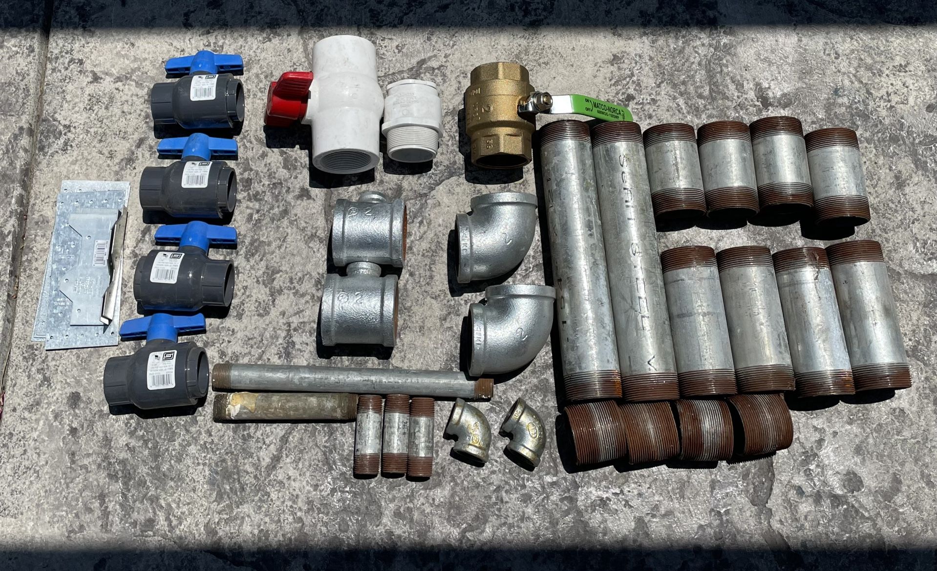 Lot Of Control Valves, PVC, Brass, Metal Pipes