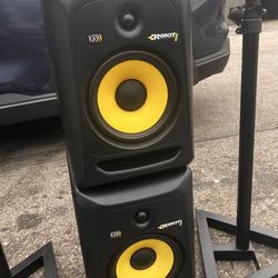 KRK STUDIO MONITORS 8 inch with stands