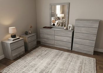 Dresser with Mirror, Chest and 2 Nightstands 🚚(Immediate-Delivery)💨