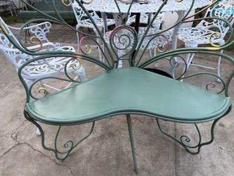 Vintage metal patio bench