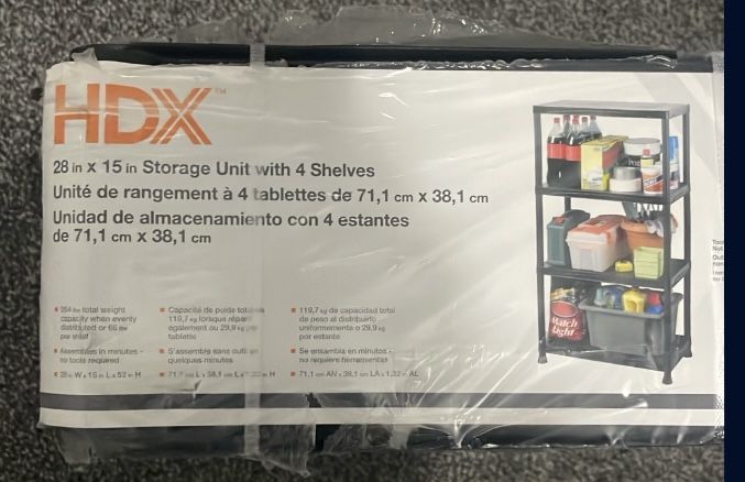 Storage Unit - 4 Shelves black