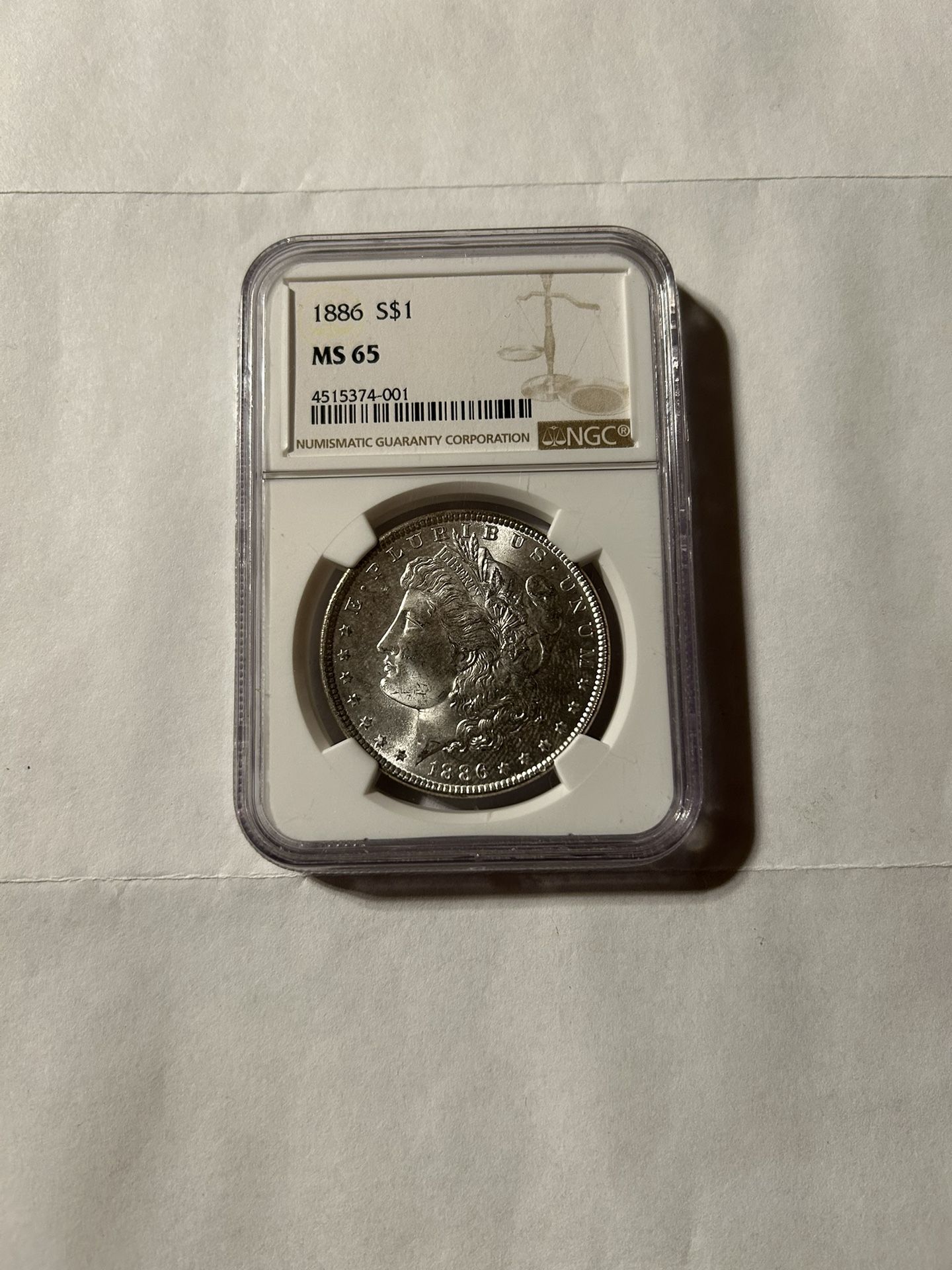 1886 MORGAN SILVER DOLLAR MS65