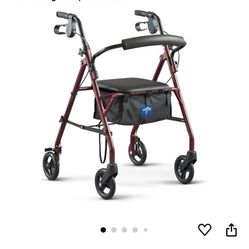 Medline Walker For Stability With Seat And Carry Bag 