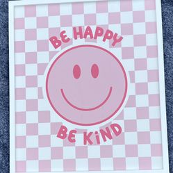 Framed “Be Happy” Art Print
