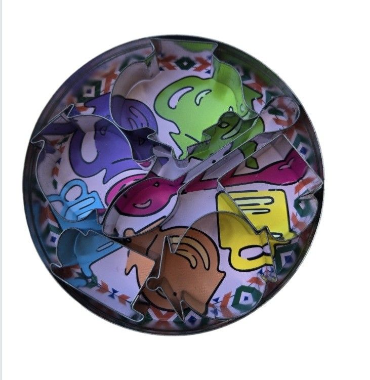 tea party mini cookie cutters in tin set of 6