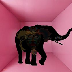 Animals and children, Mixed media artwork