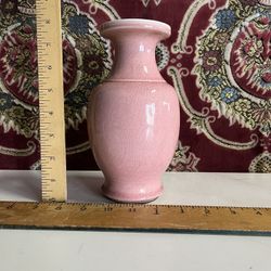 Vintage Pink Crackleware Vase 