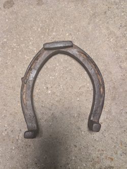 3 Antique Draft Horseshoes + Leather Harness Strap