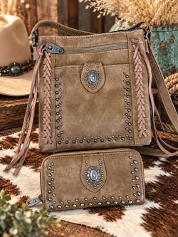 Western Crossbody Bag and Wallet Set